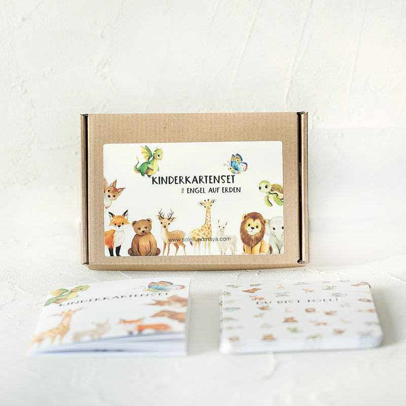 Kinderkartenset mit 12 zauberhaften Tieren